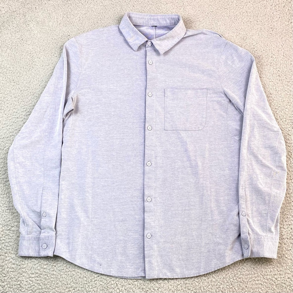 lululemon athletica Light Gray Long Sleeve Button-Down Shirt